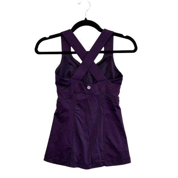 Lululemon Push Ur Limits Tank Top Women's Sz 2 Deep Zinfandel Luxtreme Stretch - Picture 2 of 5